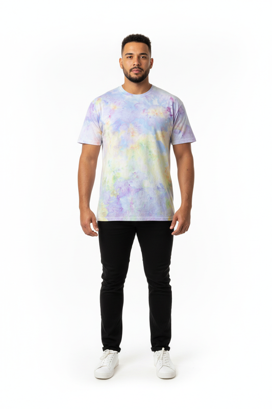 Premium front view - vivid pastel ice-dyed shirt