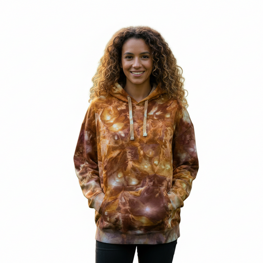 Tie-dye hoodie on white background